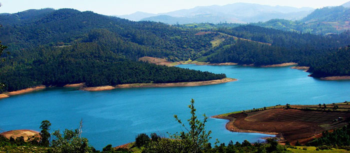 The bird’s eye view of Ooty Lake in Tamil Nadu