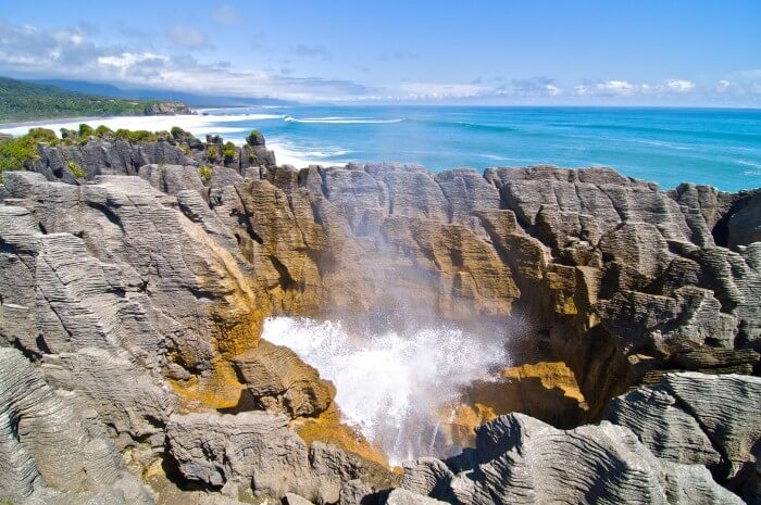 The stunning Pancake Rocks at Punakaiki on West Coast of South Island