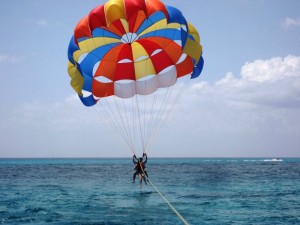 Parasailing at Ile Aux Cerfs