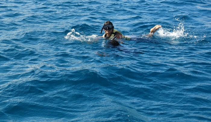 Swimming at hotel beach