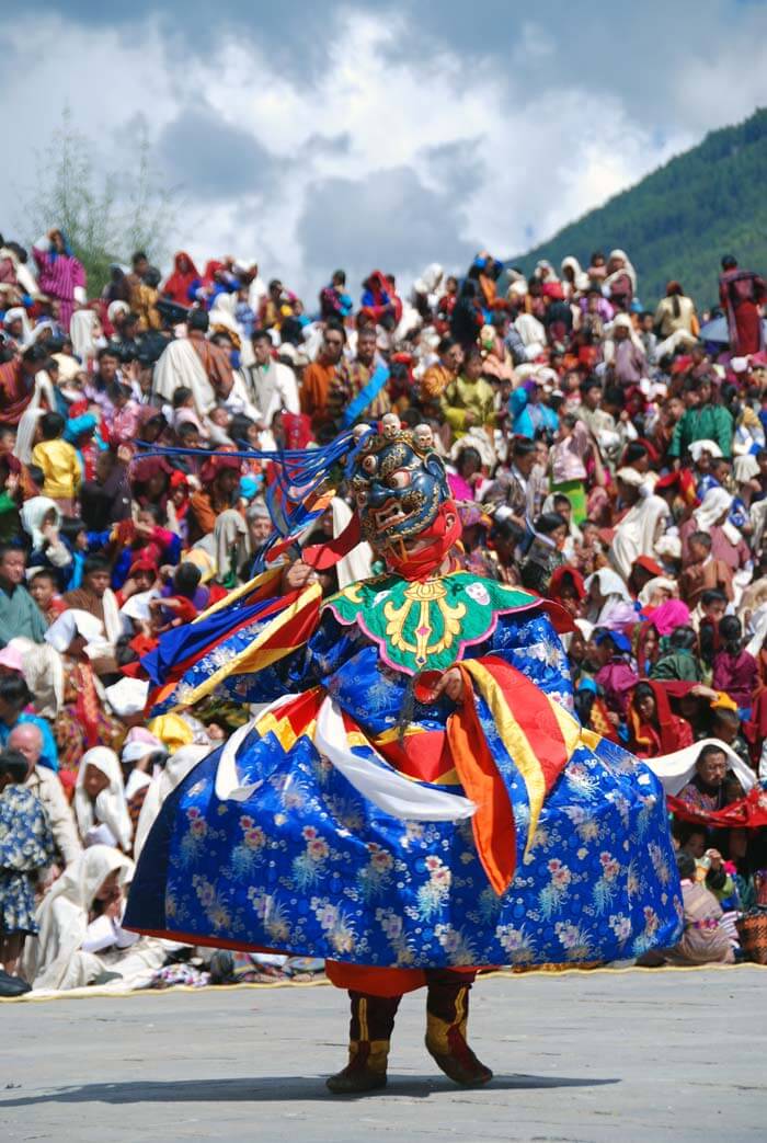 A monk dancer in Thimpu Tsechu – A festival with only monk performers