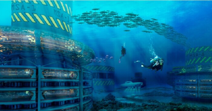 underwater view hotel california