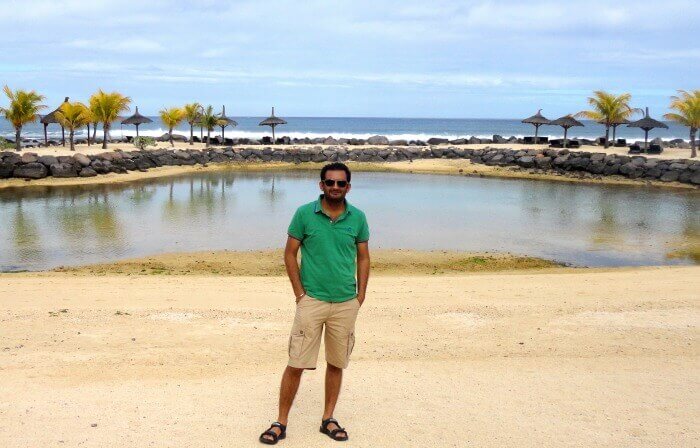 Kirandeep at the private beach of InterContinental