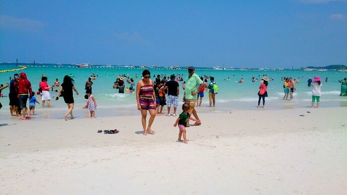 Apurva on the beach with her son Piyush