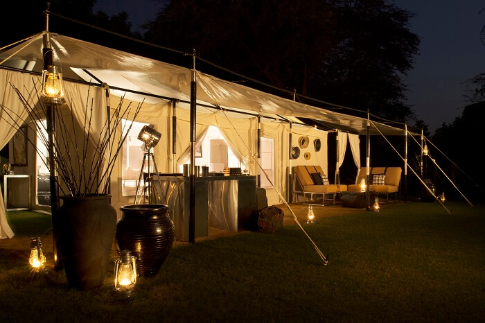 The luxurious tents at the night leopard camp at Jawai in Rajasthan