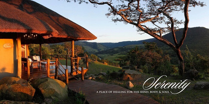 The scenic cottage view at Karkloof Safari Spa resort