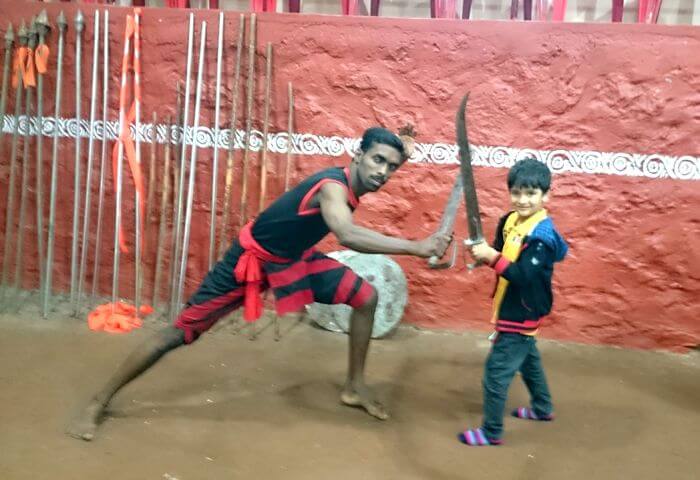 Vinits son enjoying a Martial arts performance