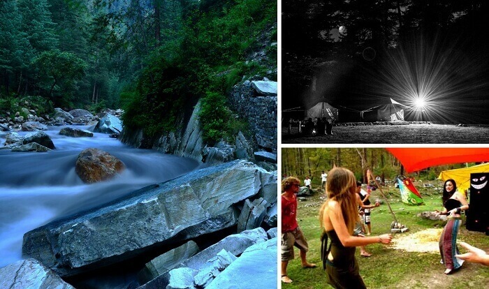 Views of the beautiful river and camping at Kasol