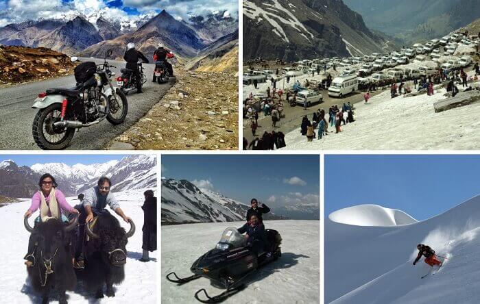 Images of the winter sports at Rohtang and the bike ride to the pass