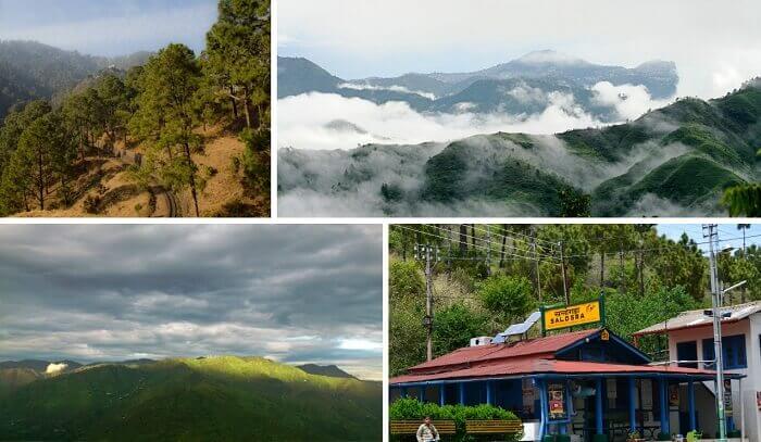 Views of the hills and the railway station in Salogra