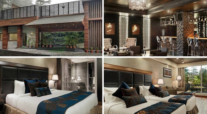 A collage of many views of Marina hotel in Shimla near Mall Road