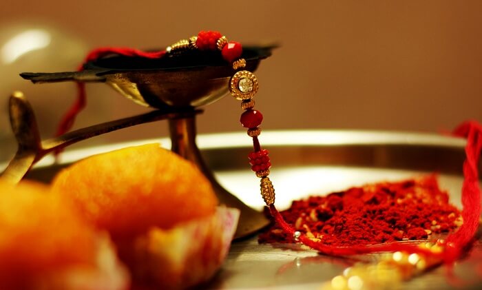 The thali of rakhi on Raksha Bandhan