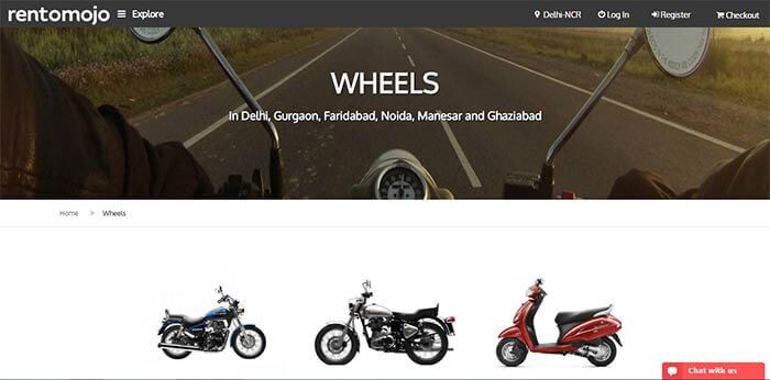 Rent a bike from Rentomojo