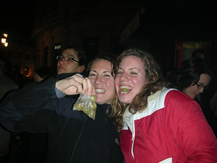 grape eating in Spain