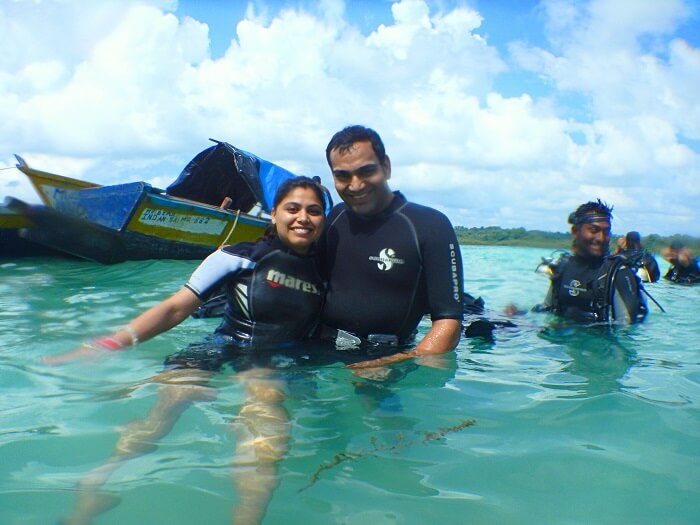 swimming at Radhanagar Beach