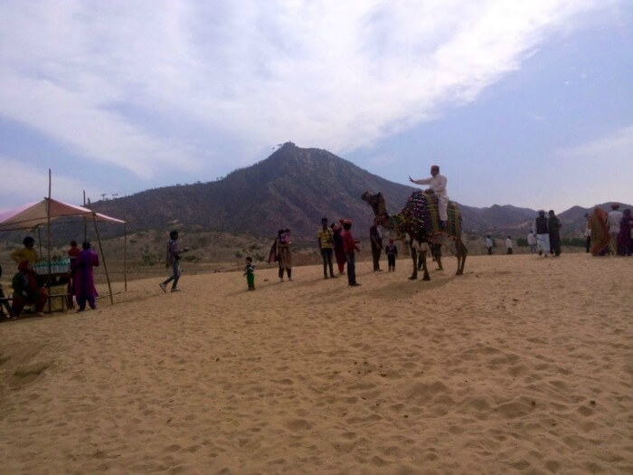 Sand dunes in desert