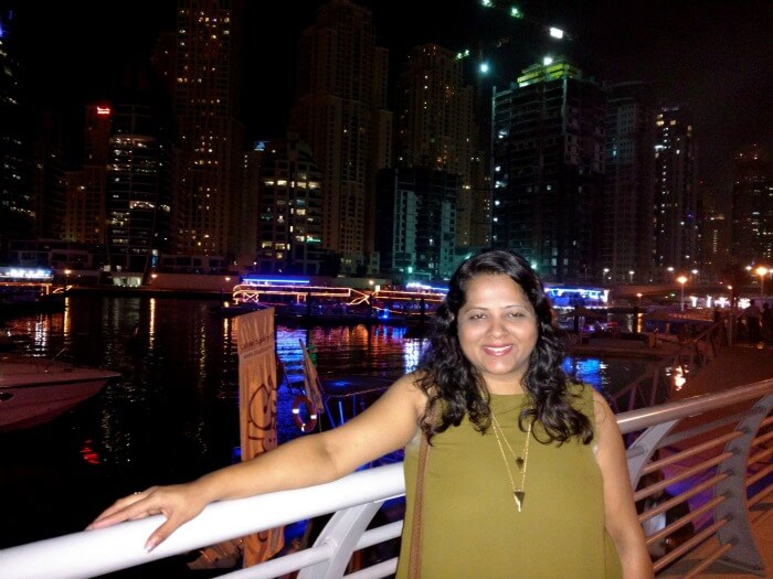 Ojas's wife chilling at Dubai Creek