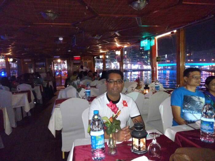 Ojas dining at Dhow Cruise on the Dubai Creek