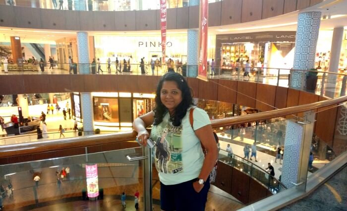 Ojas's wife enjoying the a mall in Dubai