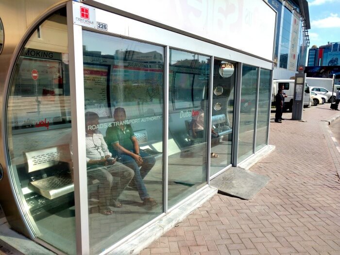Bus stop in Dubai