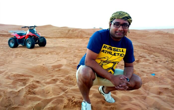 Ojas enjoying the desert safari in Dubai