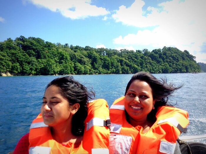 at the speed boat while returning to Havelock