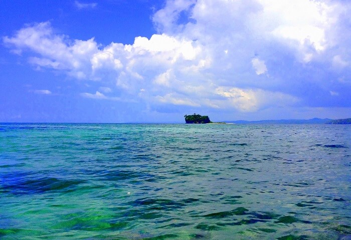 a view of the Red Skin Island from the speed boat