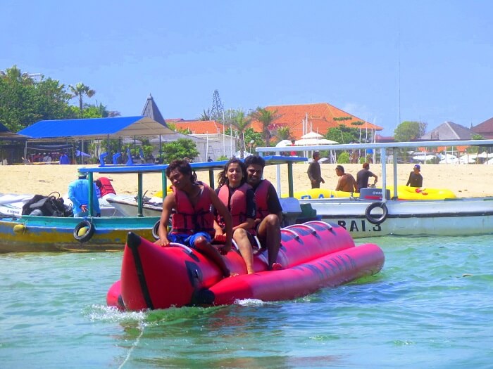 Banana boat ride on the Benoa beach