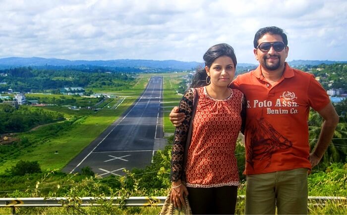 With the hills overseeing the airport in the background