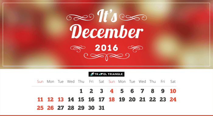 List of all the long weekends in December 2016