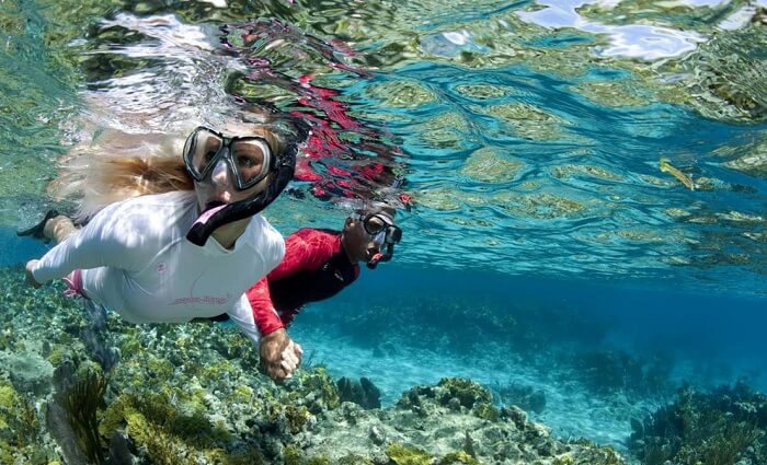 A couple enjoying snorkeling at Pigeon Island