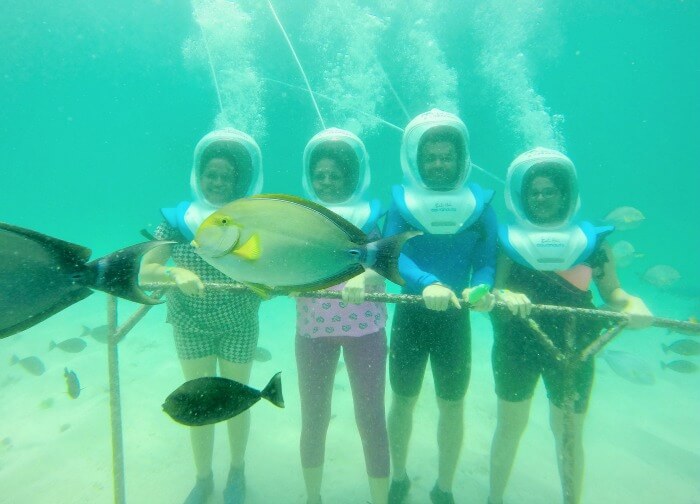 Stunning underwater view while Seawalking