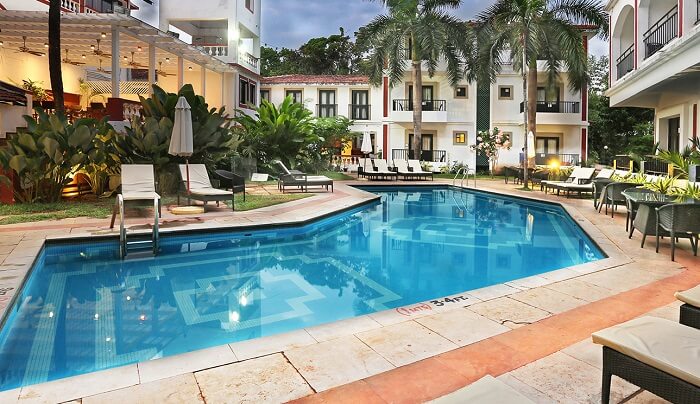 The pool area of The Ronil Royale is quite beautiful
