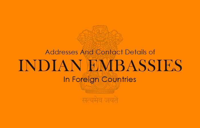 Contact details of indian embassies in foreign countries