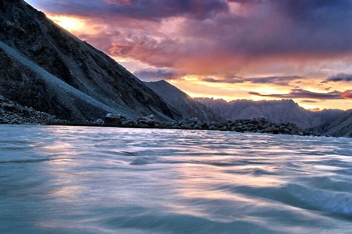 Sunset view at the Nubra Valley in Jammu and Kashmir