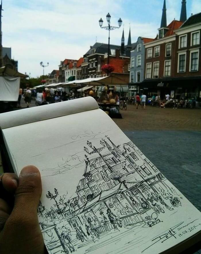 Amit's sketch in Delft