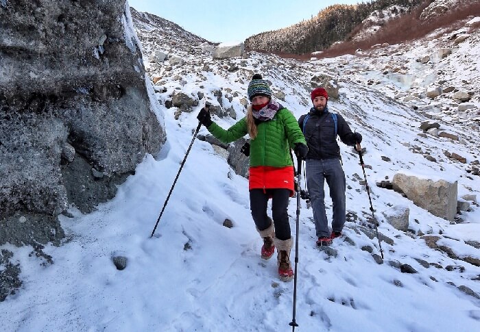 Trekkers use trekking pole