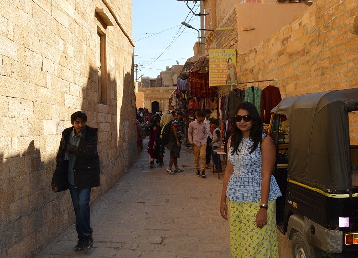 Anusha in a local market of Jaisalmer