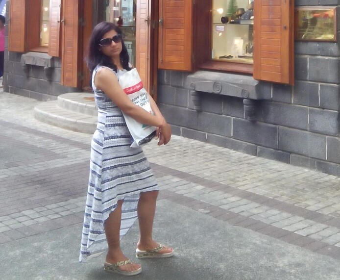 Manujs wife shopping in Port Louis Mauritius