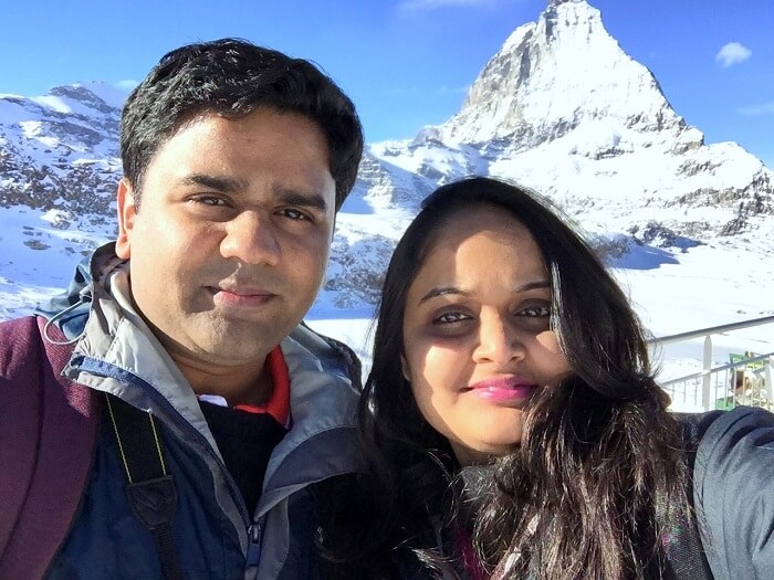 Sameer with his wife in Europe
