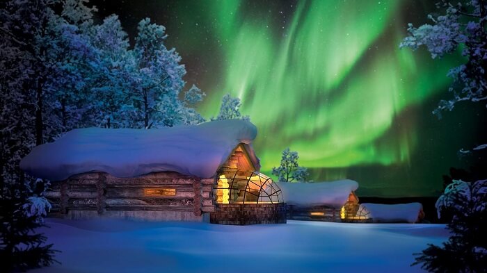 The beauty of Kelo-Glass Igloos at Kakslauttanen Igloo Resort is no less