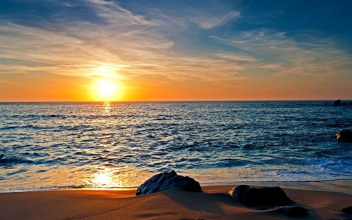 Beautiful sunset at the beaches in Alleppey