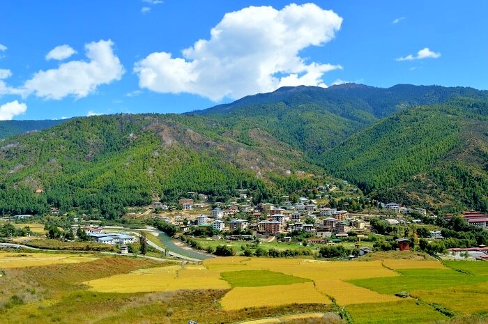 Scenic Thimphu city