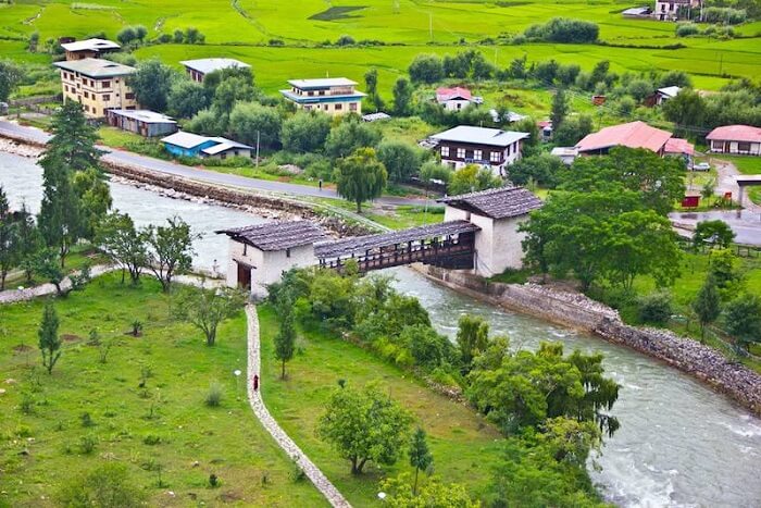 Lush green scenery in Bhutan