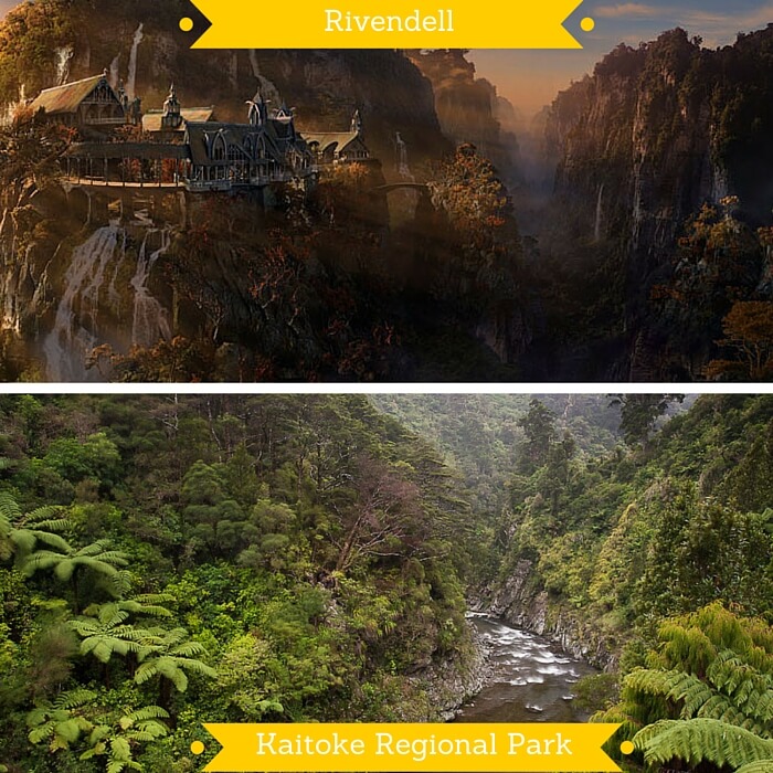 A shot of Rivendell and the Kaitoke Park used as background setting for the film shots