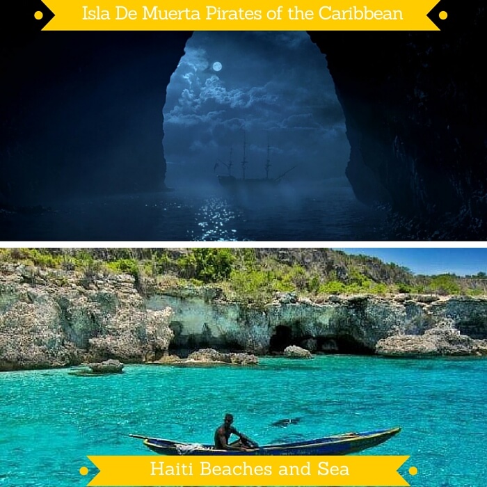 The Isla De Muerta from Pirates of the Caribbean and the Haiti islands that appear similar