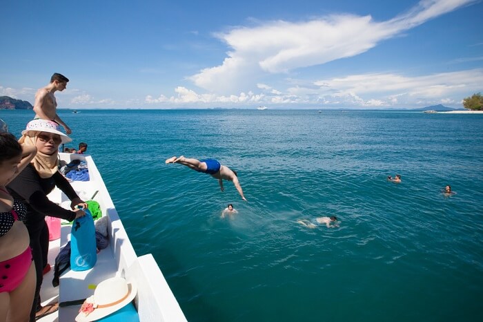 People enjoying on their ride to the four illustrious islands in Krabi