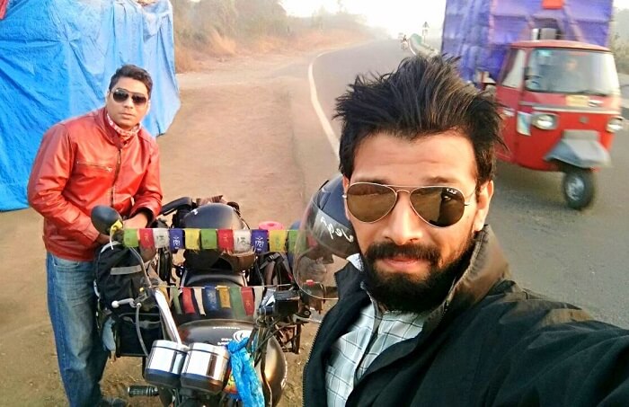 Karan Negi on a bike trip