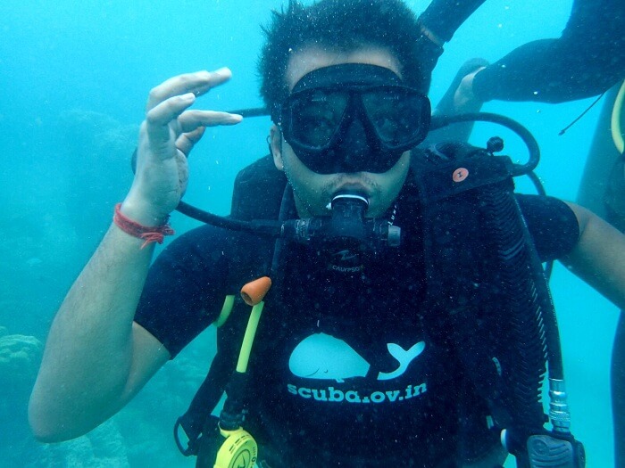 Agam doing scuba diving