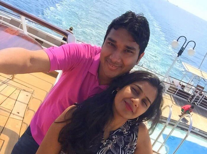 IRam and Kavya on the Star Cruise in Singapore